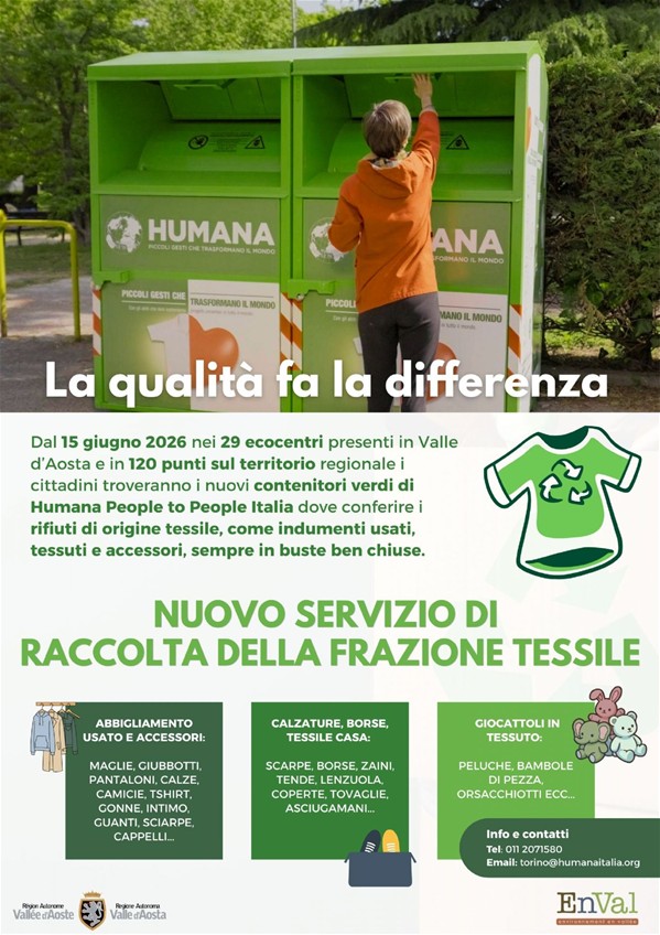 Nuovo servizio raccolta rifiuti tessili