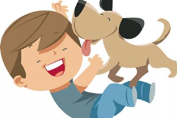 cane con bambino
